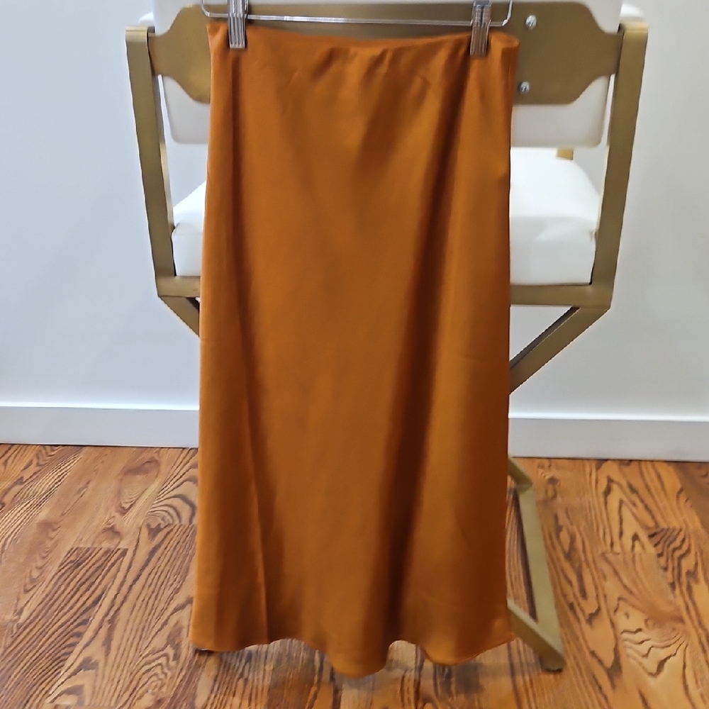Lucy Paris Elegant Women's Orange/ Brass Slip Skirt